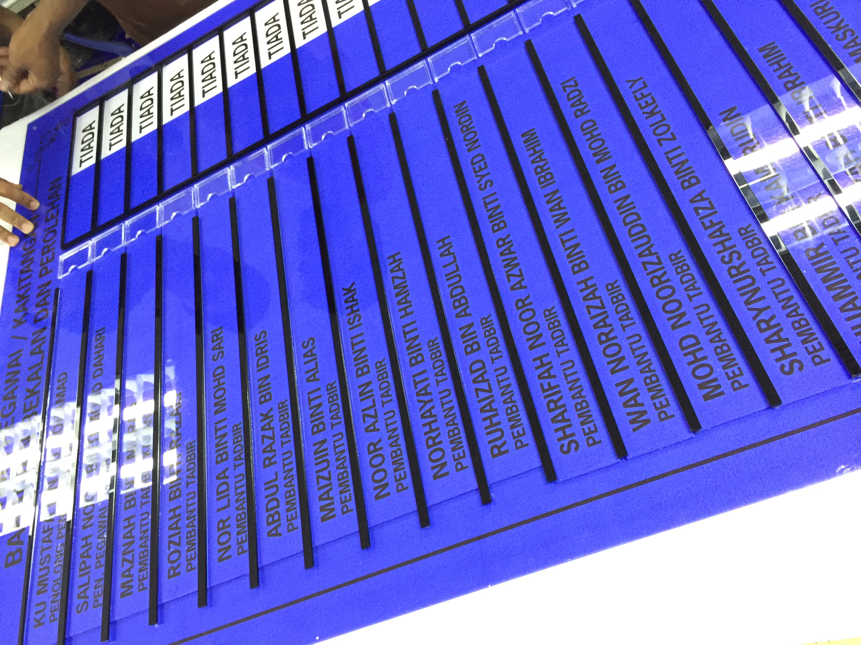 Selangor acrylic signage (pocket / slide / slot in) at 