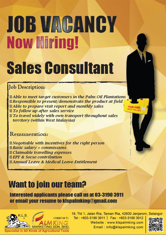 JOB VACANCY - Palm King Marketing Sdn Bhd - Selangor ...