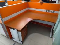 Office Workstation Cubicle | L-Shape Workstation Table with Partition Panel | Meja Pejabat L-Shape + Panel Pejabat | Office Workstation Supplier Penang, KL, Prai, Batu Kawan, Kulim Hi Tech, Bayan Lepas