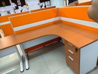 Office Workstation Cubicle | L-Shape Workstation Table with Partition Panel | Meja Pejabat L-Shape + Panel Pejabat | Office Workstation Supplier Penang, KL, Prai, Batu Kawan, Kulim Hi Tech, Bayan Lepas