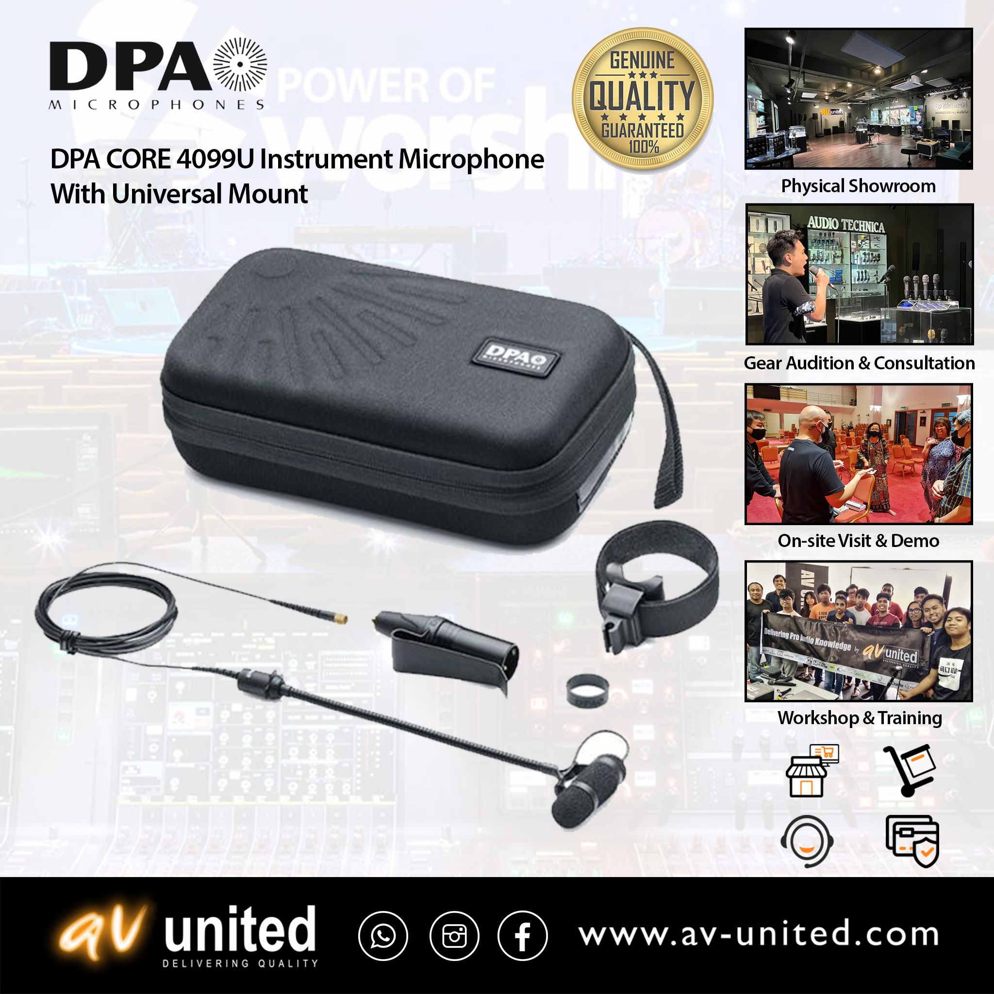 DPA CORE 4099U Instrument Microphone with Universal Mount (Other instrument mount clips available)